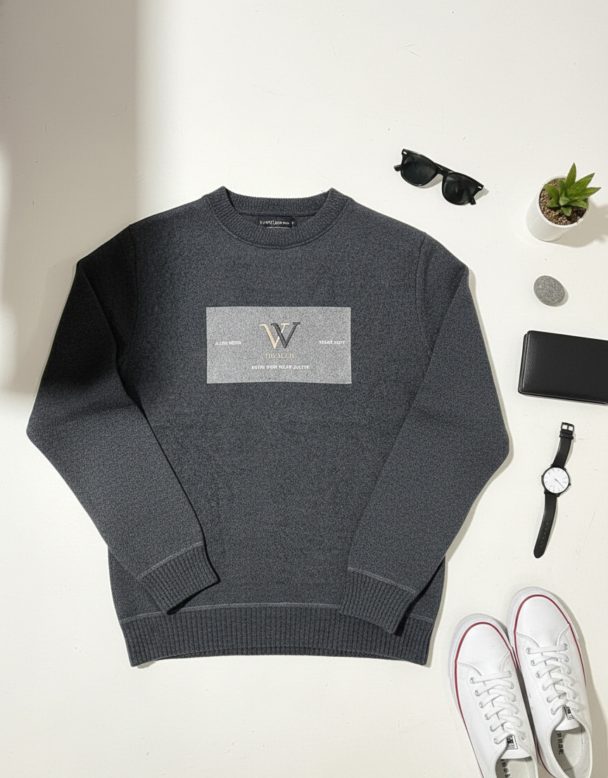 The Urban Essential Knit Crewneck – Charcoal