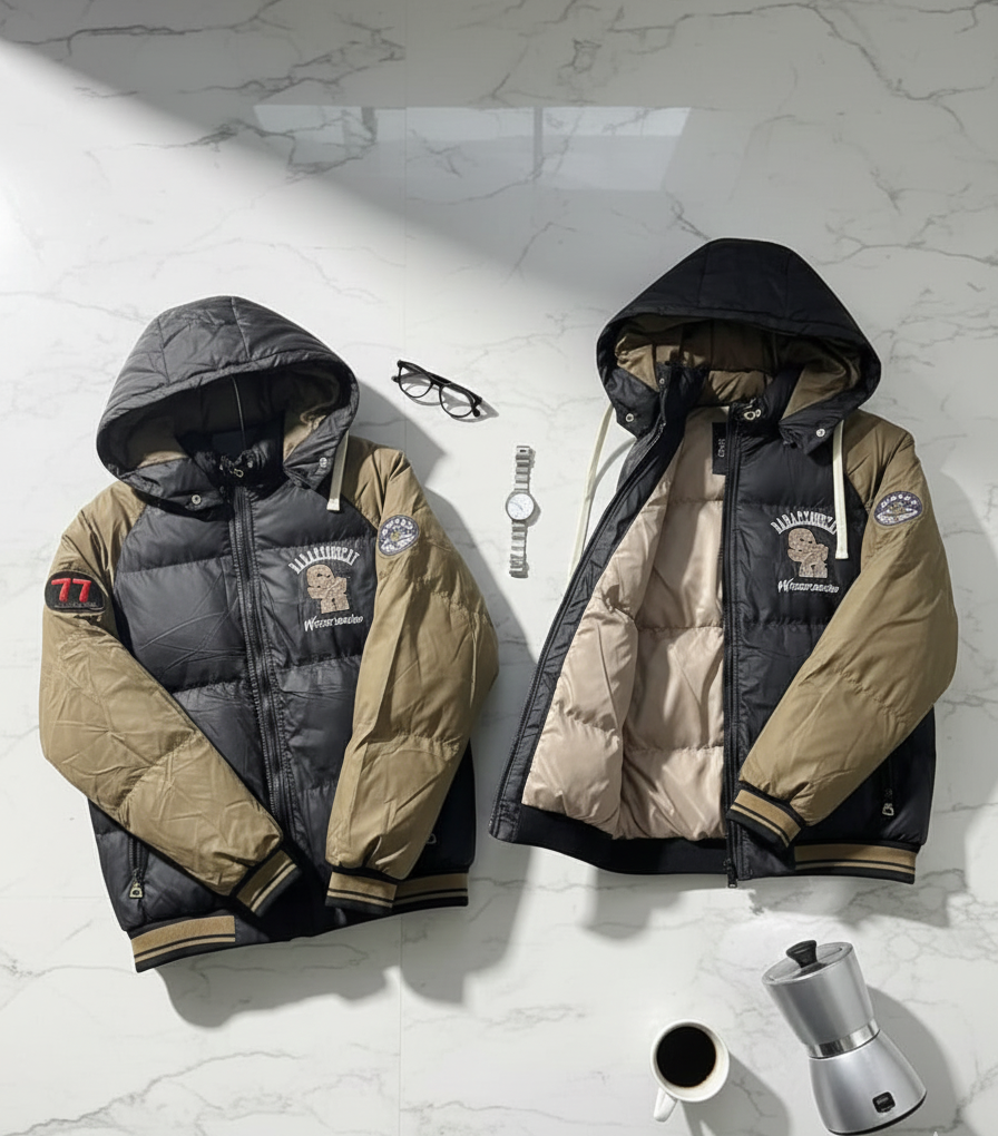 Explorer Series Two-Tone Puffer Jacket – Heavy-Duty Quilted Outerwear