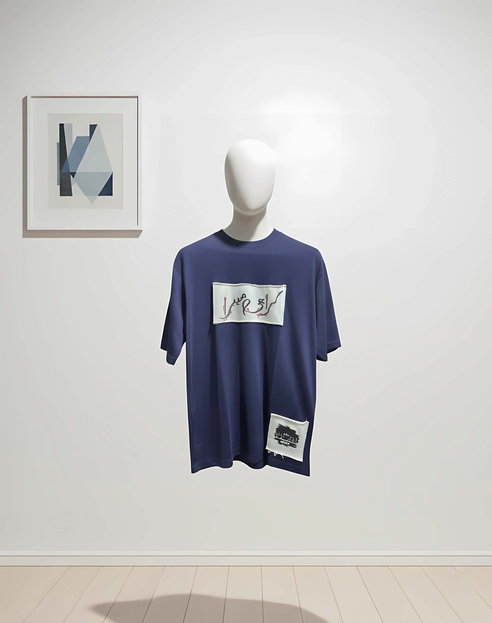Navy Blue Drop Shoulder t (heavy GSM)