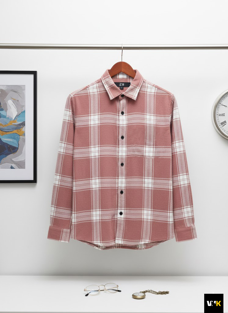 Premium Dusty Rose Flannel Plaid - Image 5