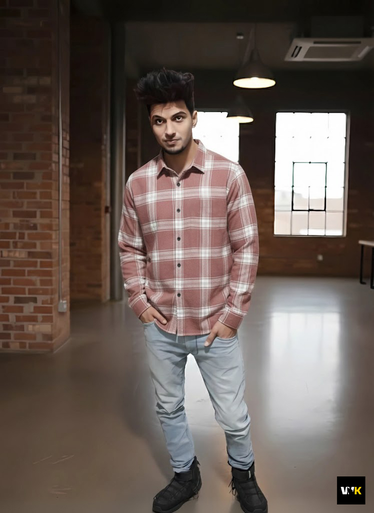 Premium Dusty Rose Flannel Plaid - Image 4