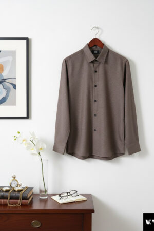 Brown Micro-Houndstooth Shirt