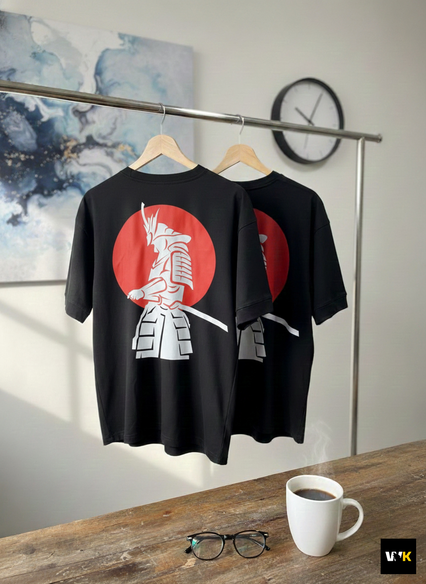 Crimson Sun Samurai Oversized Tee - Image 4