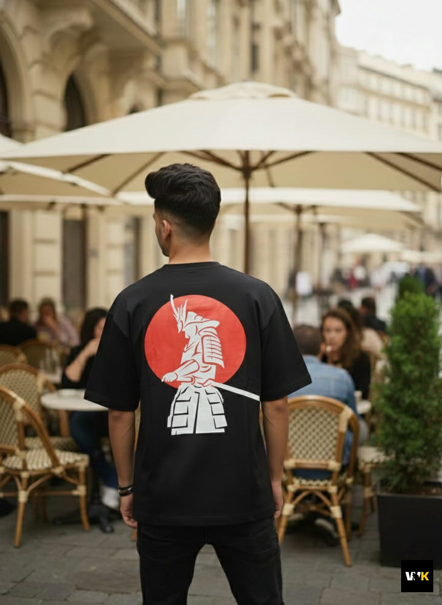 Crimson Sun Samurai Oversized Tee