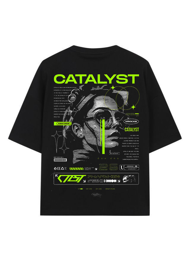 The Ultimate Oversized Heavyweight Tee – Black (CATALYST)