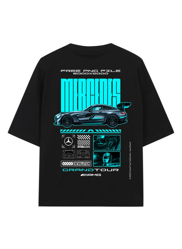 The Ultimate Oversized Heavyweight Tee – Black (MERCEDES)
