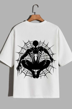 Heavyweight White Drop-Shoulder T-Shirt (SPIDERMAN)