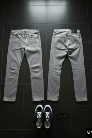 Slate Gray Cotton Drill Jeans