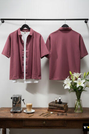 The Urban Knit Button-Down in Dusty Rose