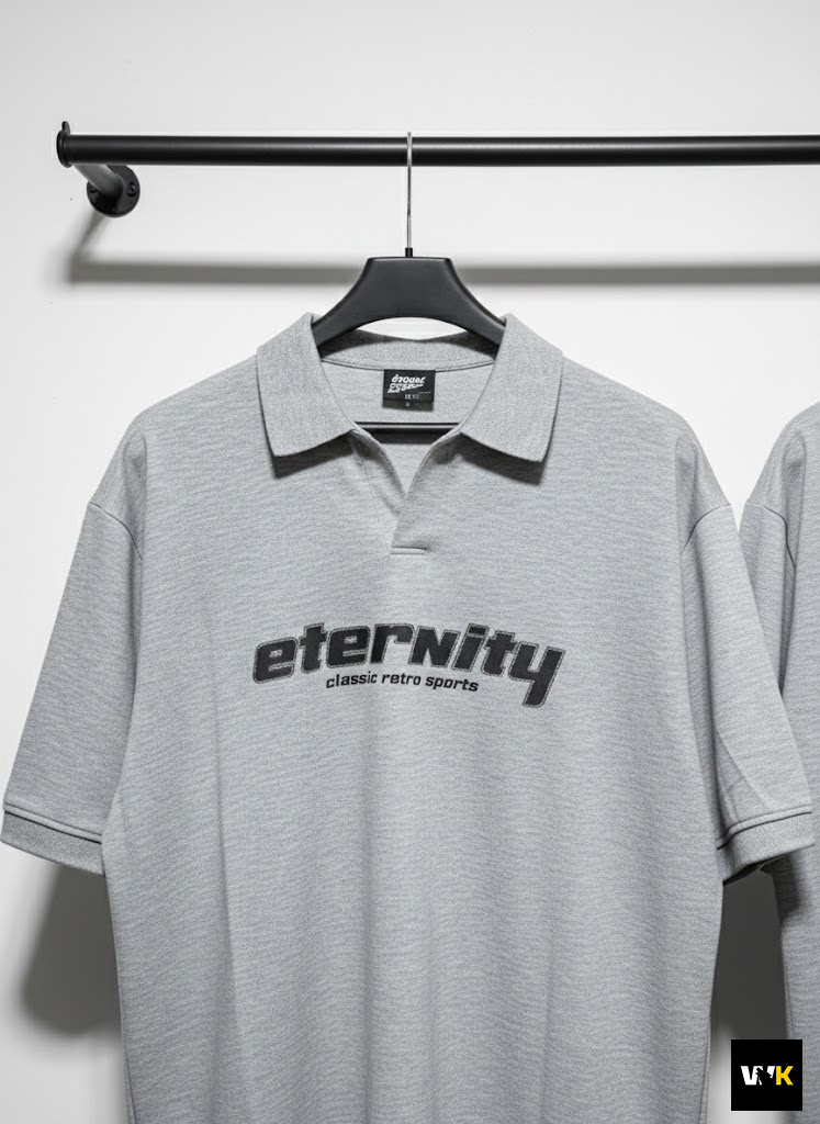 Eternity "23" Oversized Polo – Heather Grey - Image 2