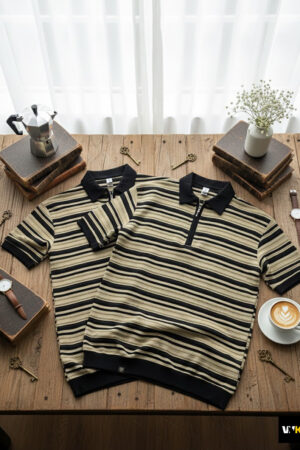 Linear Stripe Performance Knit Polo