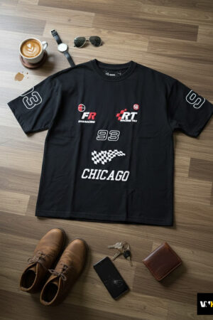 Chicago '93 Racing Oversized Tee – Stealth Black