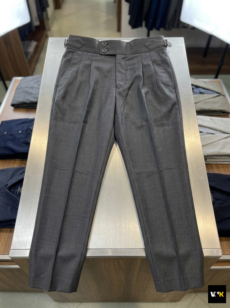 Classic Medium Gray Double-Pleated | Gurkha Waistband - Image 2