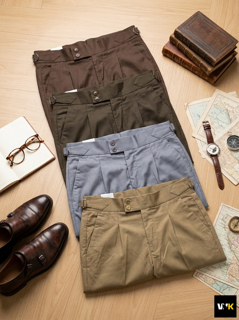 Men’s Classic Pleated Gurkha Pants – Olive Drab - Image 5