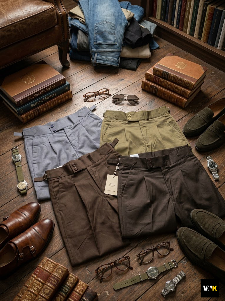 Men’s Classic Pleated Gurkha Pants – Olive Drab - Image 6