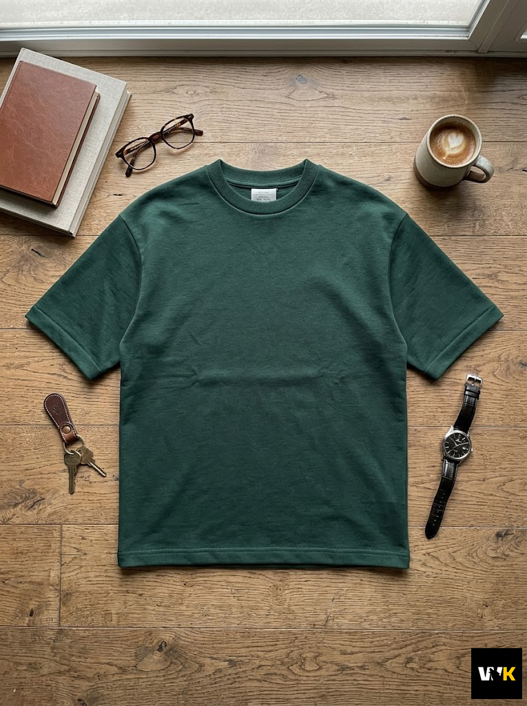 The Heavyweight Boxy Tee in Forest Green