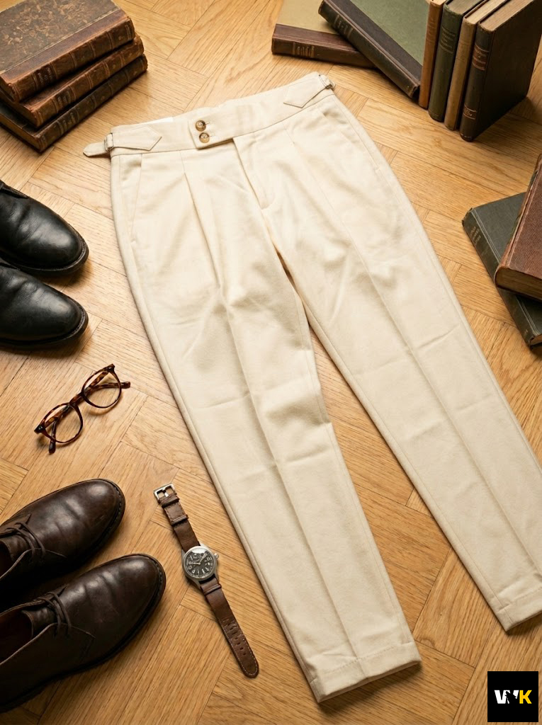 Men’s Cream Flannel Gurkha pants - Image 5