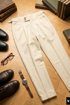 Men’s Cream Flannel Gurkha pants