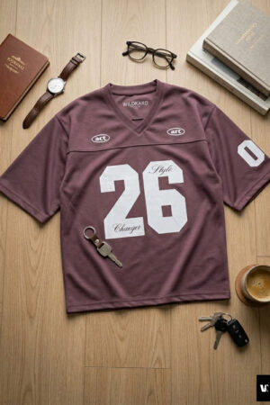 Wildkard V-Neck Graphic Tee - Mauve