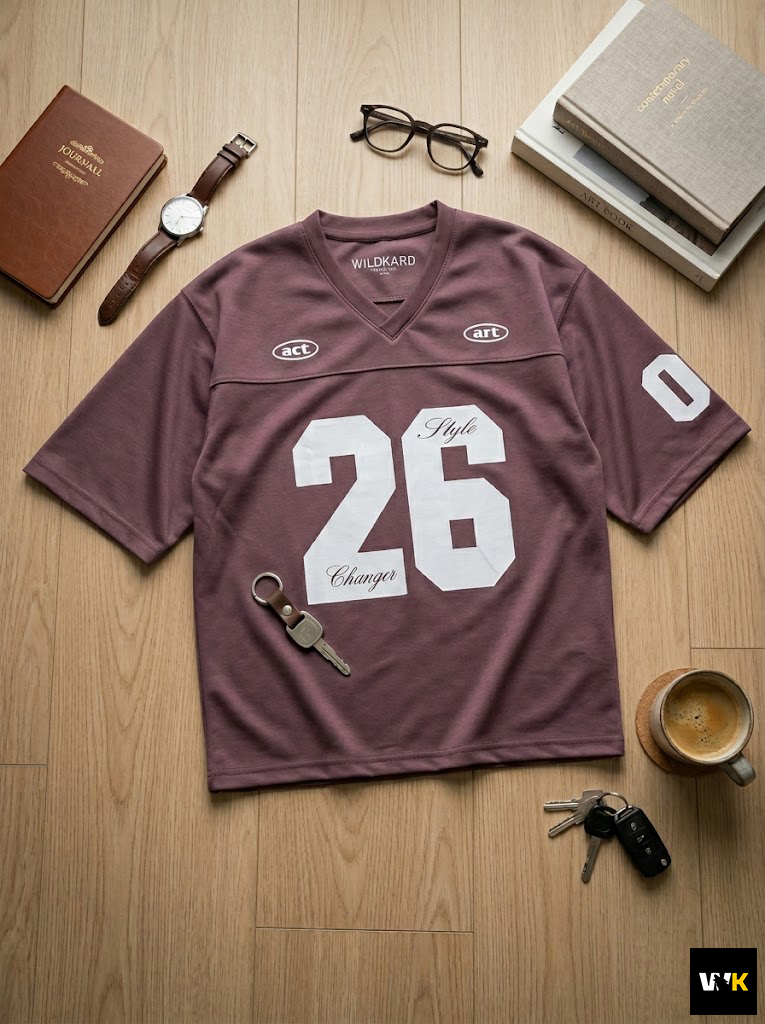 Wildkard V-Neck Graphic Tee - Mauve