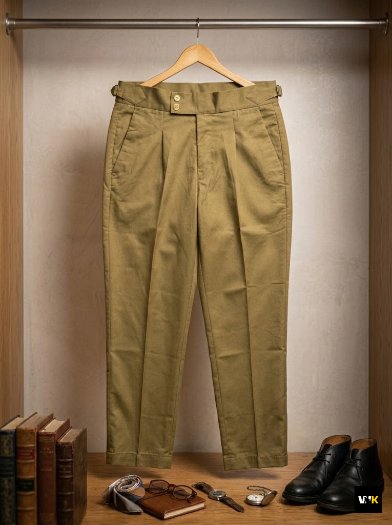 Men’s Classic Pleated Gurkha Pants – Olive Drab - Image 3