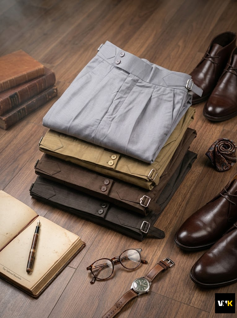 Men’s Classic Pleated Gurkha Pants – Olive Drab - Image 4