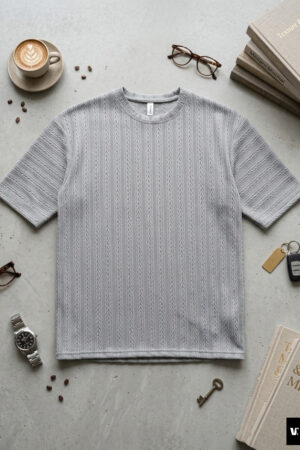 The Textured Cable-Knit Oversized Tee