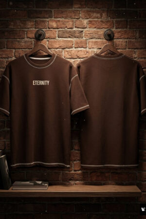 "ETERNITY" Drop Shoulder Tee in Earth Brown