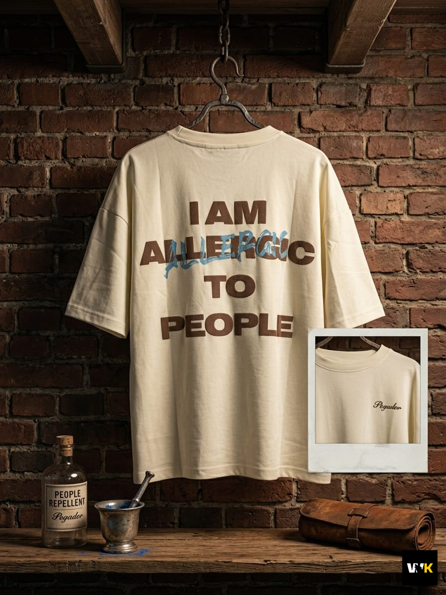 Pegador Signature "Allergic" Tee – Cream/Mocha