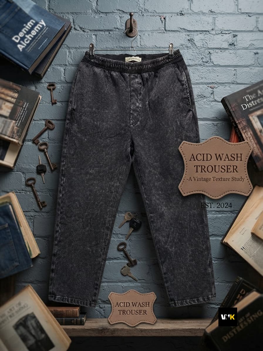 Vintage Acid-Wash Elasticated Trousers