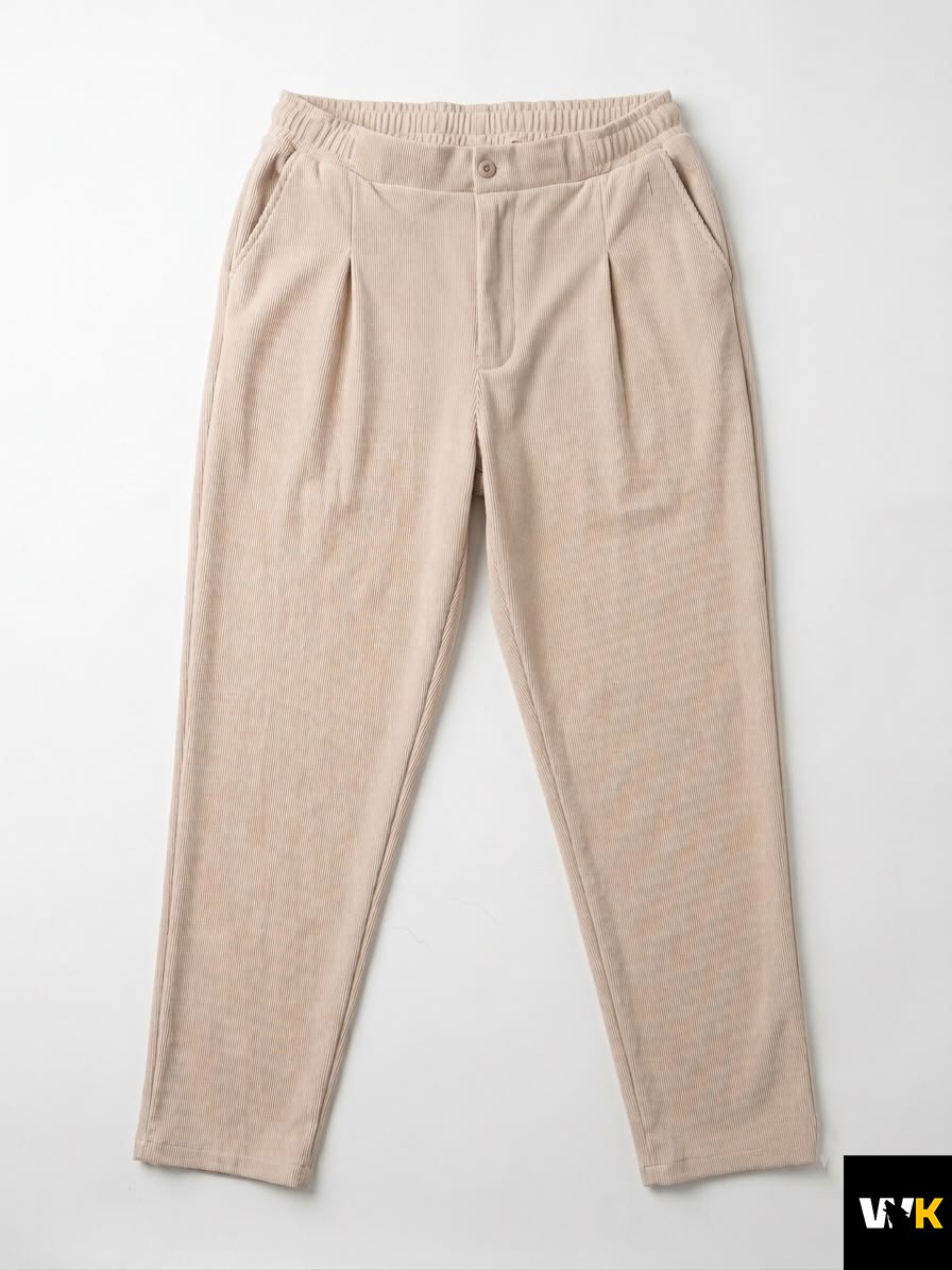 Pleated Elastic-Waist Corduroy Trousers - Image 2