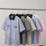 Striped Boxy-Fit Collared Short-Sleeve Shirts