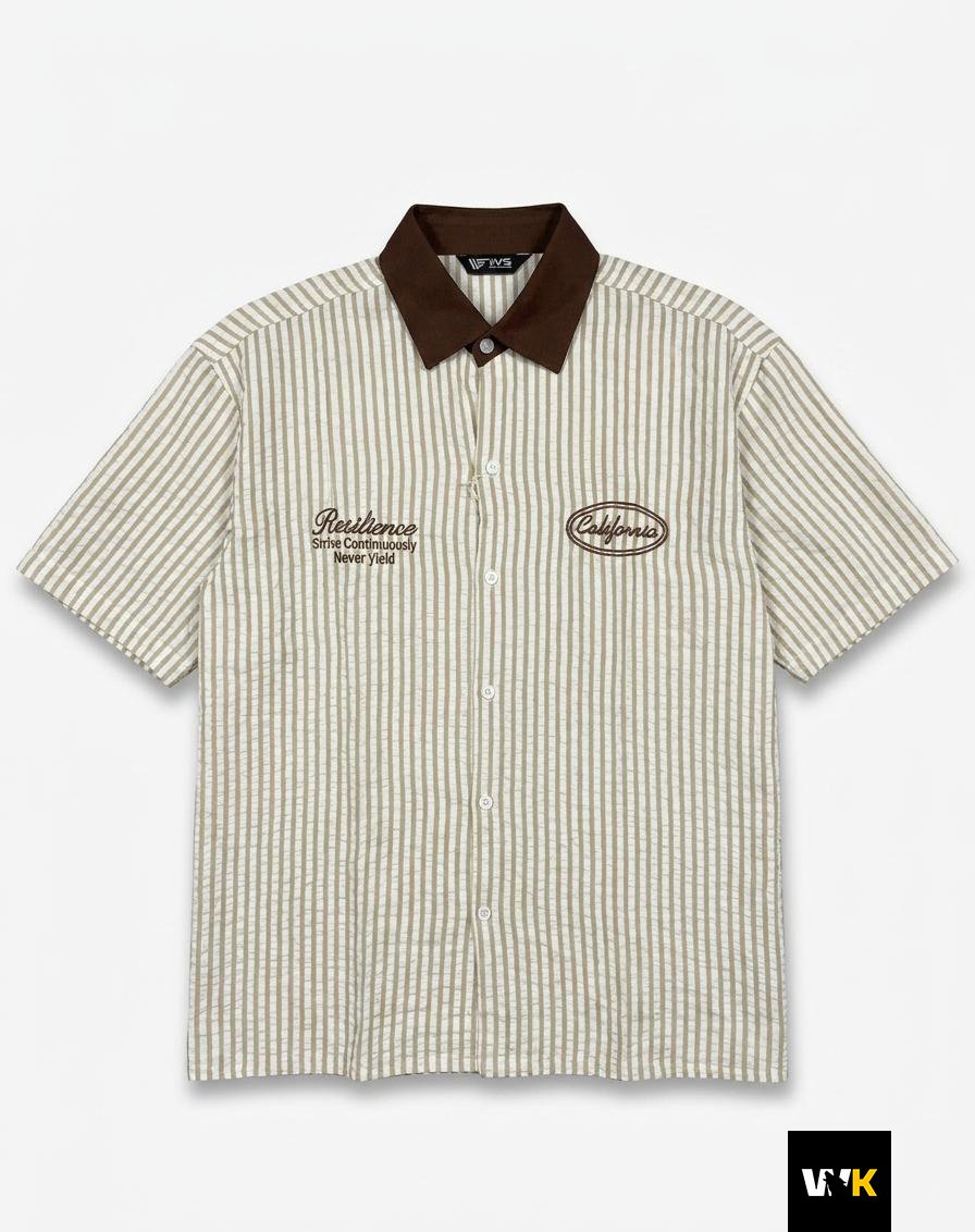Striped Boxy-Fit Collared Short-Sleeve Shirts - Image 4