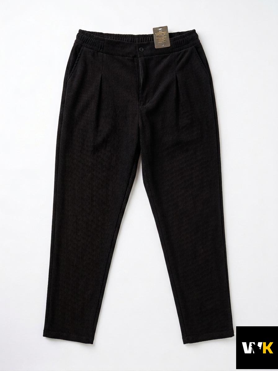 Pleated Elastic-Waist Corduroy Trousers - Image 4