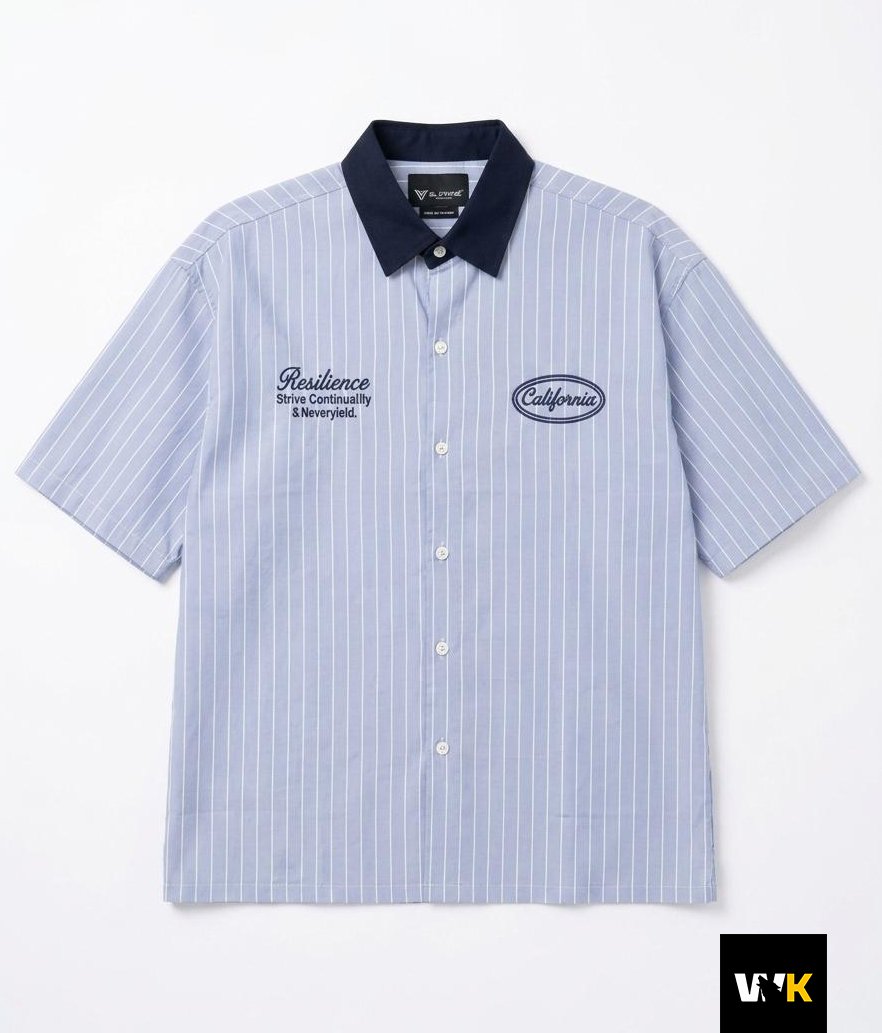 Striped Boxy-Fit Collared Short-Sleeve Shirts - Image 5